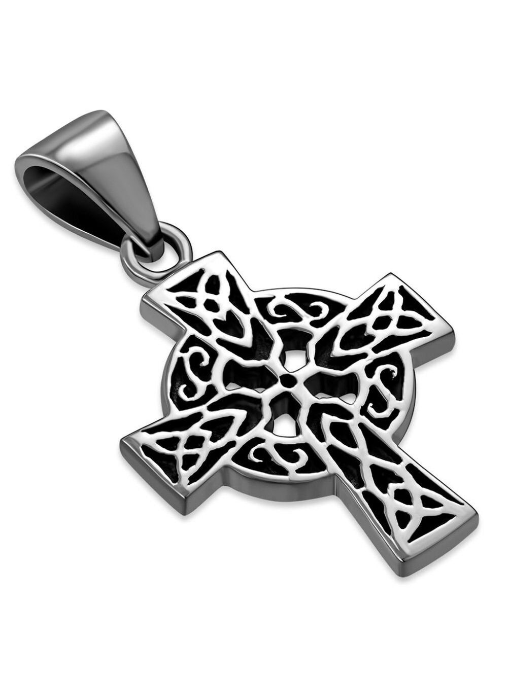 Small Celtic Trinity Cross Silver Pendant